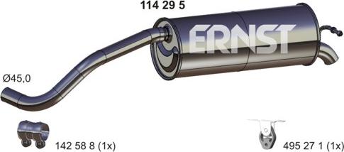 ERNST 114295 - End Silencer autospares.lv