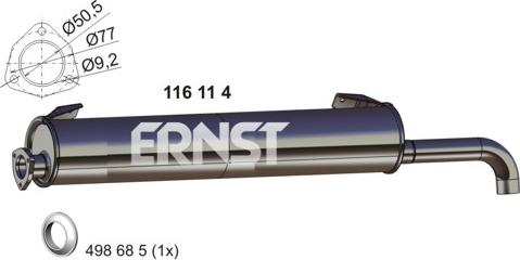 ERNST 116114 - End Silencer autospares.lv