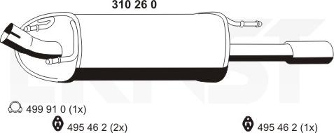 ERNST 310260 - End Silencer autospares.lv