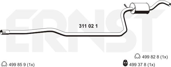 ERNST 311021 - Front Silencer autospares.lv