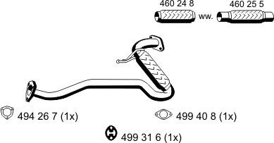 ERNST 330596 - Exhaust Pipe autospares.lv