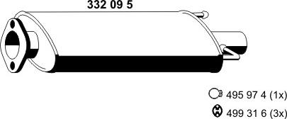 ERNST 332095 - Middle Silencer autospares.lv