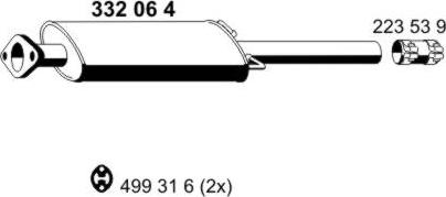 ERNST 332064 - Middle Silencer autospares.lv