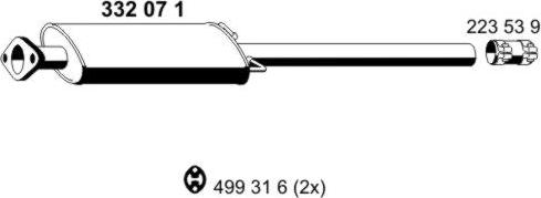 ERNST 332071 - Middle Silencer autospares.lv
