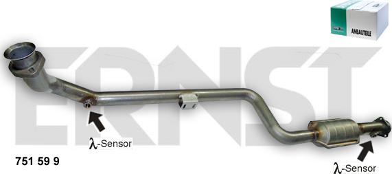 ERNST 751599 - Catalytic Converter autospares.lv