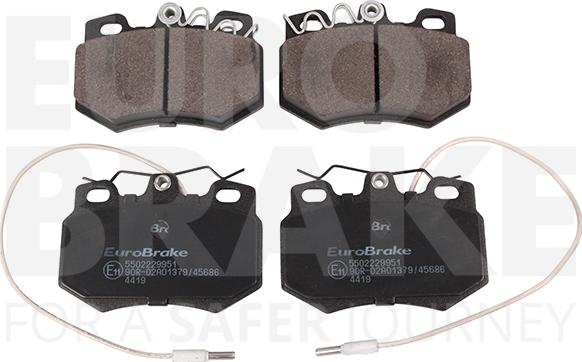 Eurobrake 5502229951 - Brake Pad Set, disc brake autospares.lv