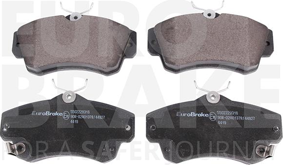 Eurobrake 5502229316 - Brake Pad Set, disc brake autospares.lv