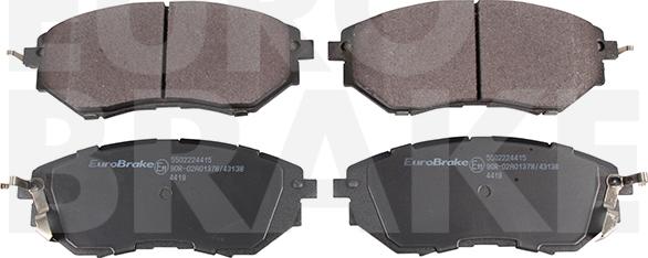 Eurobrake 5502224415 - Brake Pad Set, disc brake autospares.lv