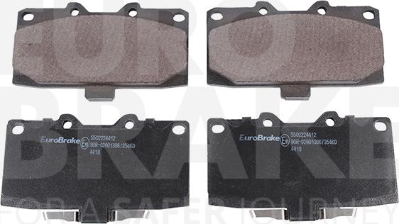 Eurobrake 5502224412 - Brake Pad Set, disc brake autospares.lv