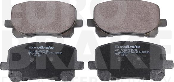 Eurobrake 5502224553 - Brake Pad Set, disc brake autospares.lv