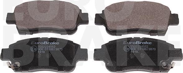 Eurobrake 5502224552 - Brake Pad Set, disc brake autospares.lv