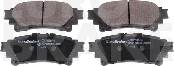 Eurobrake 55022245110 - Brake Pad Set, disc brake autospares.lv