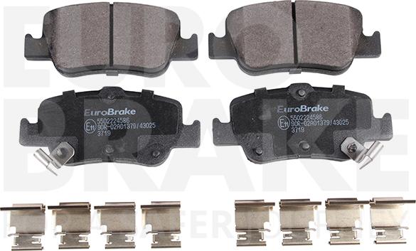 Eurobrake 5502224586 - Brake Pad Set, disc brake autospares.lv