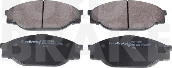 Eurobrake 5502224533 - Brake Pad Set, disc brake autospares.lv