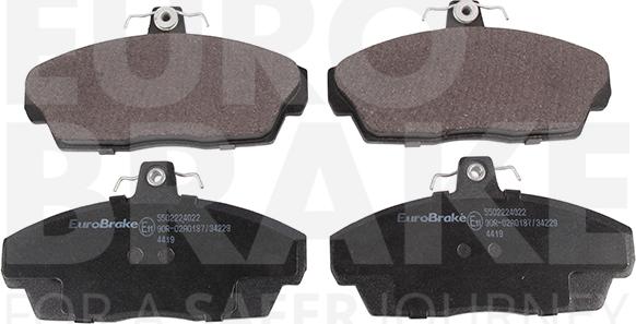 Eurobrake 5502224022 - Brake Pad Set, disc brake autospares.lv