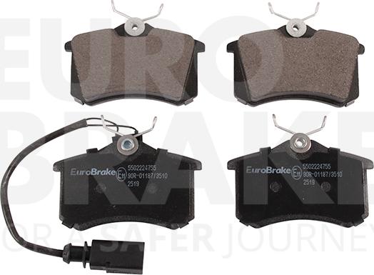 Eurobrake 5502224755 - Brake Pad Set, disc brake autospares.lv