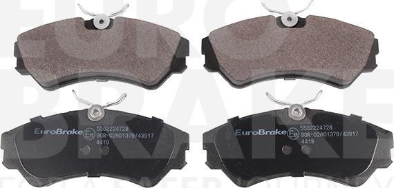 Eurobrake 5502224728 - Brake Pad Set, disc brake autospares.lv