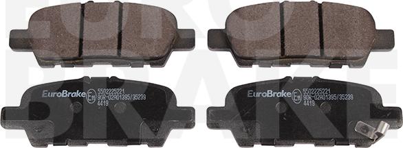 Eurobrake 5502225221 - Brake Pad Set, disc brake autospares.lv