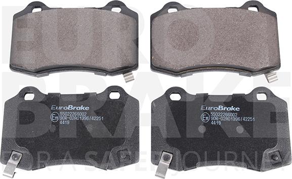 Eurobrake 55022266002 - Brake Pad Set, disc brake autospares.lv