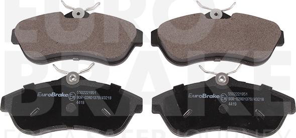 Eurobrake 5502221951 - Brake Pad Set, disc brake autospares.lv