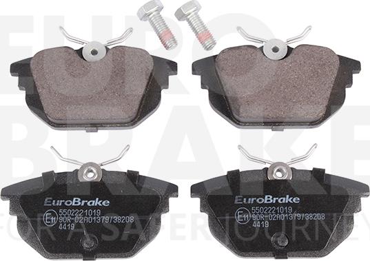 Eurobrake 5502221019 - Brake Pad Set, disc brake autospares.lv