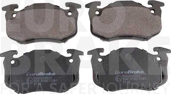 Eurobrake 5502223924 - Brake Pad Set, disc brake autospares.lv