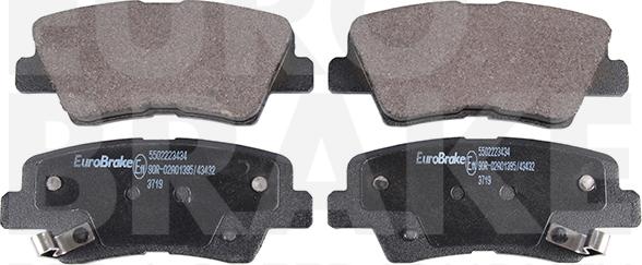 Eurobrake 5502223434 - Brake Pad Set, disc brake autospares.lv