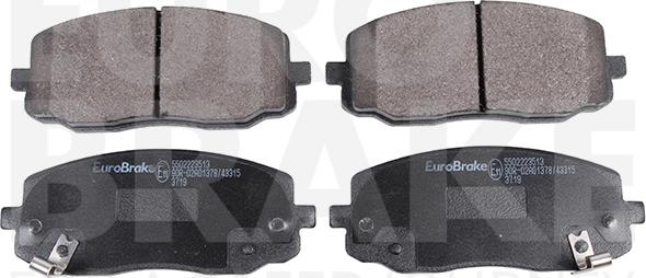 Eurobrake 5502223513 - Brake Pad Set, disc brake autospares.lv