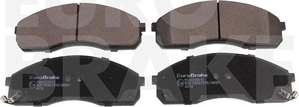 Eurobrake 5502223512 - Brake Pad Set, disc brake autospares.lv