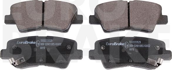 Eurobrake 5502223529 - Brake Pad Set, disc brake autospares.lv