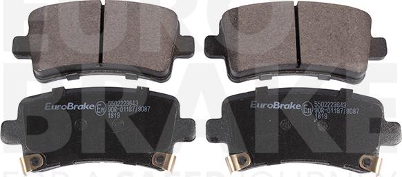 Eurobrake 5502223643 - Brake Pad Set, disc brake autospares.lv