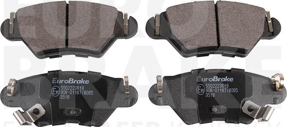 Eurobrake 5502223619 - Brake Pad Set, disc brake autospares.lv