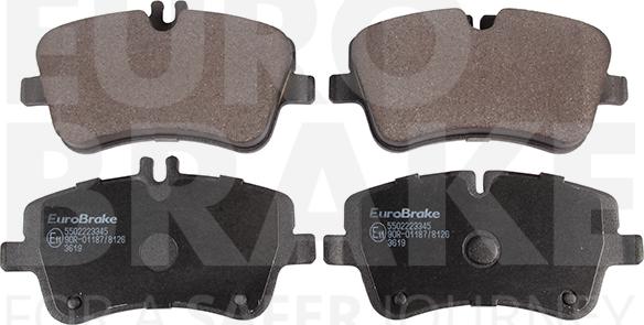 Eurobrake 5502223345 - Brake Pad Set, disc brake autospares.lv