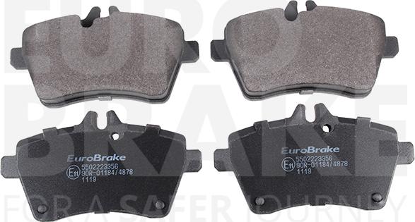 Eurobrake 5502223356 - Brake Pad Set, disc brake autospares.lv