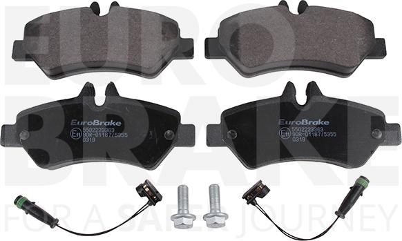 Eurobrake 5502223363 - Brake Pad Set, disc brake autospares.lv