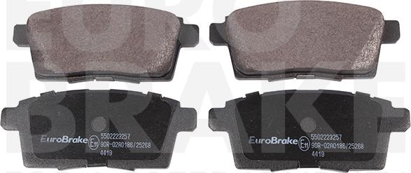 Eurobrake 5502223257 - Brake Pad Set, disc brake autospares.lv