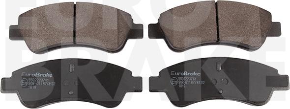 Eurobrake 5502223741 - Brake Pad Set, disc brake autospares.lv