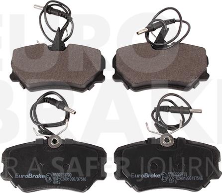 Eurobrake 5502223733 - Brake Pad Set, disc brake autospares.lv