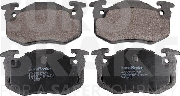 Eurobrake 5502223728 - Brake Pad Set, disc brake autospares.lv