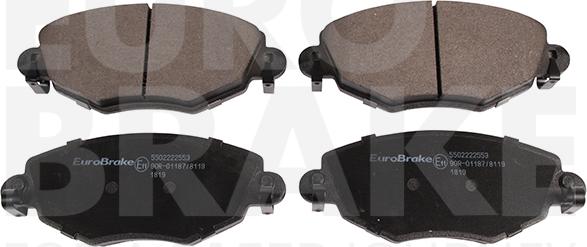 Eurobrake 5502222553 - Brake Pad Set, disc brake autospares.lv