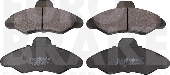 Eurobrake 5502222518 - Brake Pad Set, disc brake autospares.lv