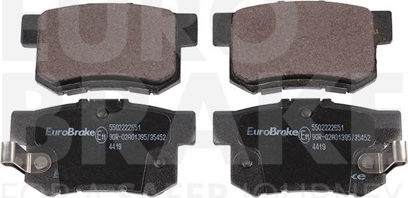 Eurobrake 5502222651 - Brake Pad Set, disc brake autospares.lv