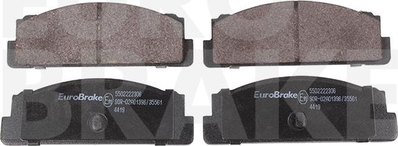 Eurobrake 5502222306 - Brake Pad Set, disc brake autospares.lv