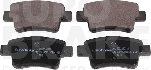 Eurobrake 5502222381 - Brake Pad Set, disc brake autospares.lv