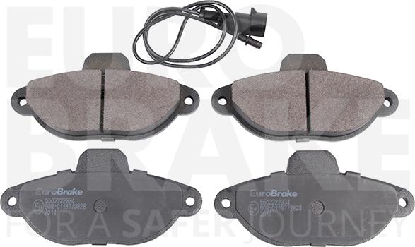 Eurobrake 5502222334 - Brake Pad Set, disc brake autospares.lv