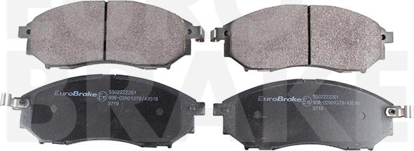 Eurobrake 5502222261 - Brake Pad Set, disc brake autospares.lv