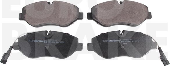 Eurobrake 5502222268 - Brake Pad Set, disc brake autospares.lv