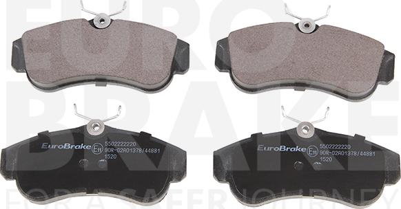 Eurobrake 5502222220 - Brake Pad Set, disc brake autospares.lv