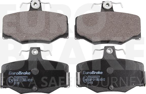 Eurobrake 5502222221 - Brake Pad Set, disc brake autospares.lv