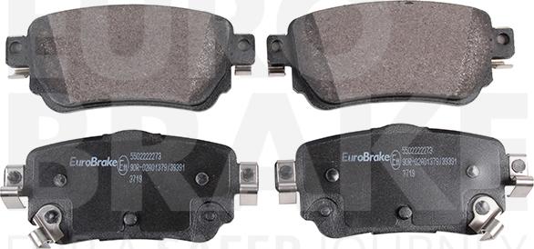 Eurobrake 5502222273 - Brake Pad Set, disc brake autospares.lv